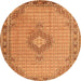 Machine Washable Medallion Orange Traditional Area Rugs, wshtr1173org