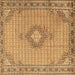 Square Machine Washable Medallion Brown Traditional Rug, wshtr1173brn