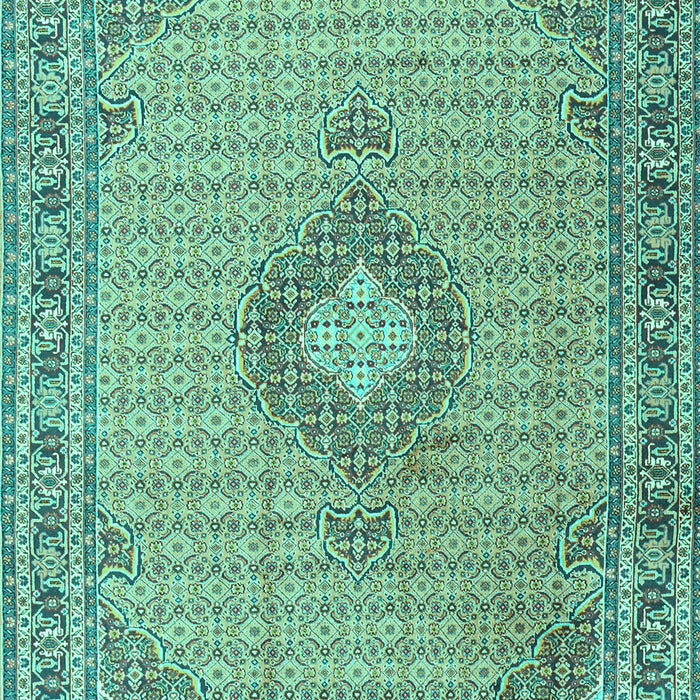 Machine Washable Medallion Turquoise Traditional Area Rugs, wshtr1173turq