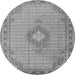 Square Medallion Gray Traditional Rug, tr1173gry