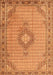 Medallion Orange Traditional Rug, tr1173org