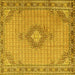 Square Medallion Yellow Traditional Rug, tr1173yw