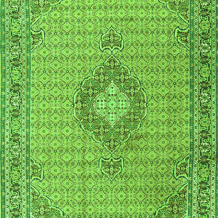 Serging Thickness of Machine Washable Medallion Green Traditional Area Rugs, wshtr1173grn