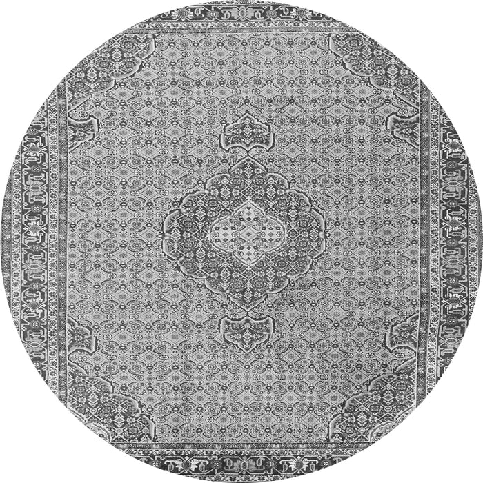 Machine Washable Medallion Gray Traditional Rug, wshtr1173gry