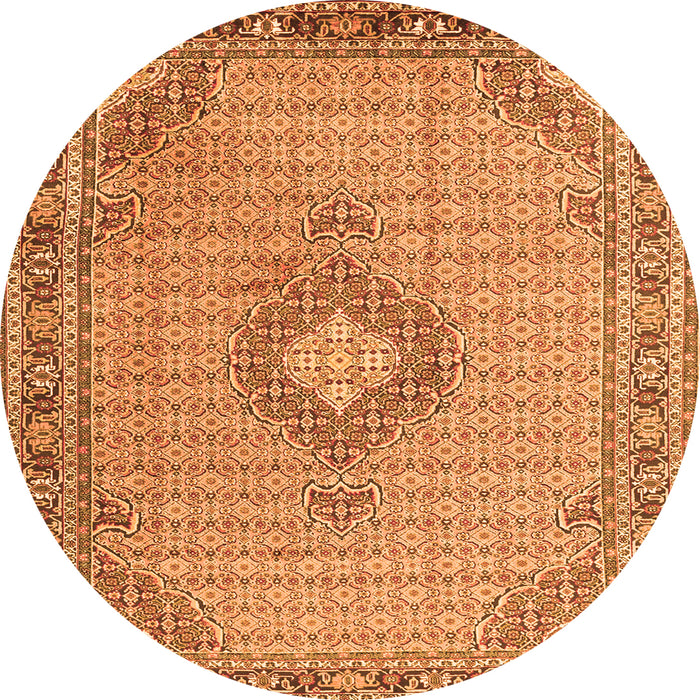 Square Medallion Orange Traditional Rug, tr1173org