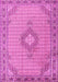 Machine Washable Medallion Pink Traditional Rug, wshtr1173pnk