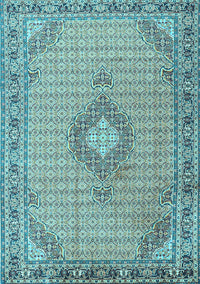 Medallion Light Blue Traditional Rug, tr1173lblu