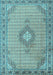 Medallion Light Blue Traditional Rug, tr1173lblu