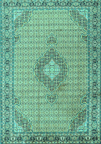 Medallion Turquoise Traditional Rug, tr1173turq