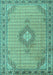 Medallion Turquoise Traditional Rug, tr1173turq