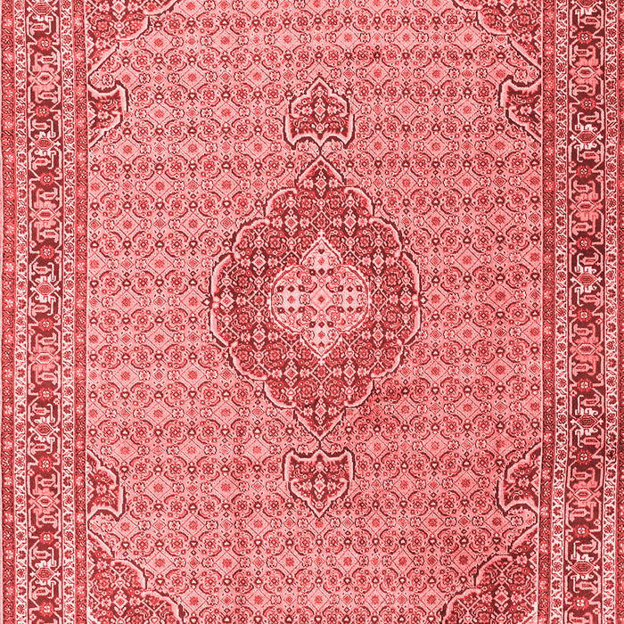Machine Washable Medallion Red Traditional Rug, wshtr1173red