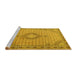 Sideview of Machine Washable Medallion Yellow Traditional Rug, wshtr1173yw