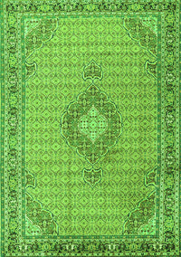 Medallion Green Traditional Rug, tr1173grn