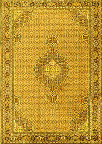 Medallion Yellow Traditional Rug, tr1173yw