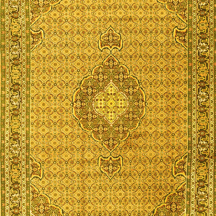 Medallion Yellow Traditional Rug, tr1173yw