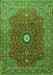 Medallion Green Traditional Rug, tr1174grn