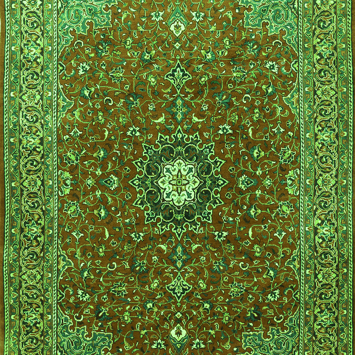 Medallion Green Traditional Rug, tr1174grn