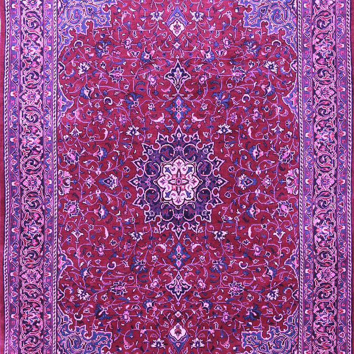 Machine Washable Medallion Purple Traditional Area Rugs, wshtr1174pur