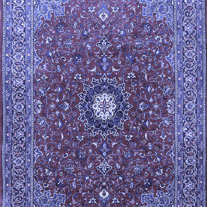 Machine Washable Medallion Blue Traditional Rug, wshtr1174blu