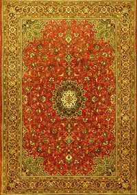 Medallion Yellow Traditional Rug, tr1174yw