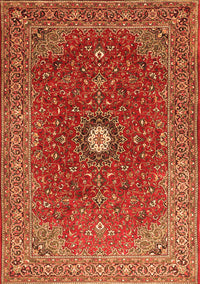 Medallion Orange Traditional Rug, tr1174org