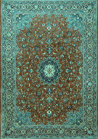 Medallion Turquoise Traditional Rug, tr1174turq