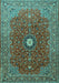 Medallion Turquoise Traditional Rug, tr1174turq