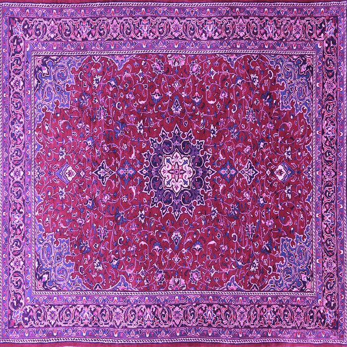 Square Medallion Purple Traditional Rug, tr1174pur