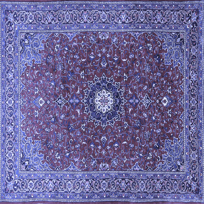 Square Medallion Blue Traditional Rug, tr1174blu