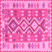 Square Southwestern Pink Country Rug, tr1175pnk