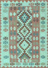 Southwestern Light Blue Country Rug, tr1175lblu