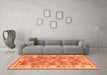 Machine Washable Southwestern Orange Country Area Rugs in a Living Room, wshtr1175org