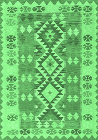 Southwestern Emerald Green Country Rug, tr1175emgrn