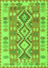 Serging Thickness of Machine Washable Southwestern Green Country Area Rugs, wshtr1175grn