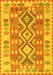 Machine Washable Southwestern Yellow Country Rug, wshtr1175yw