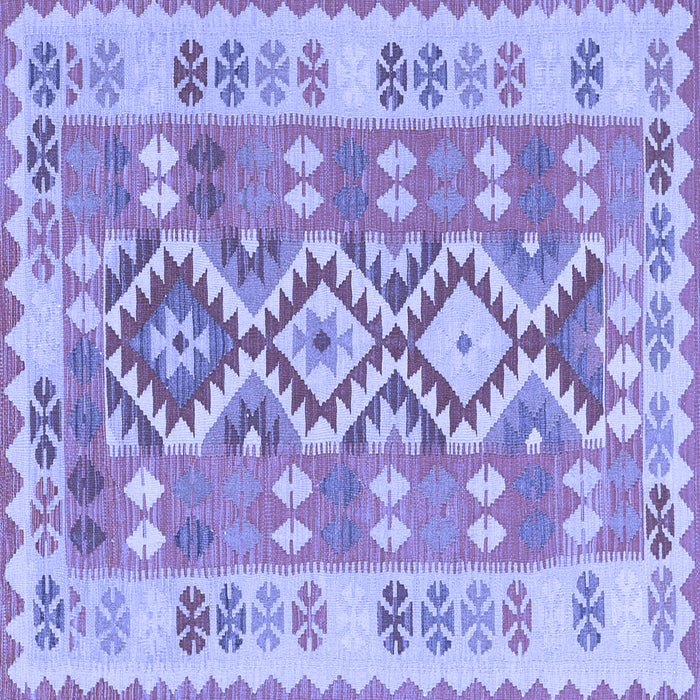 Square Machine Washable Southwestern Blue Country Rug, wshtr1175blu