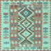 Square Southwestern Light Blue Country Rug, tr1175lblu