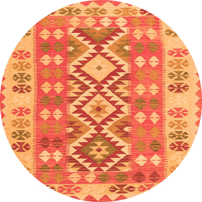 Machine Washable Southwestern Orange Country Area Rugs, wshtr1175org