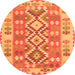 Machine Washable Southwestern Orange Country Area Rugs, wshtr1175org