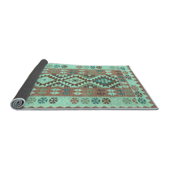 Sideview of Southwestern Light Blue Country Rug, tr1175lblu