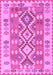 Machine Washable Southwestern Purple Country Area Rugs, wshtr1175pur