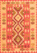 Serging Thickness of Machine Washable Southwestern Orange Country Area Rugs, wshtr1175org