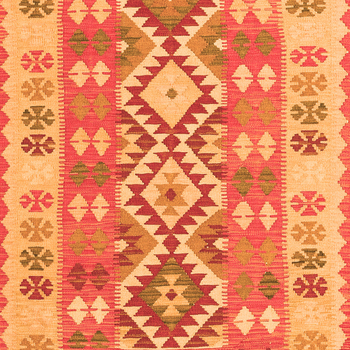 Serging Thickness of Machine Washable Southwestern Orange Country Area Rugs, wshtr1175org