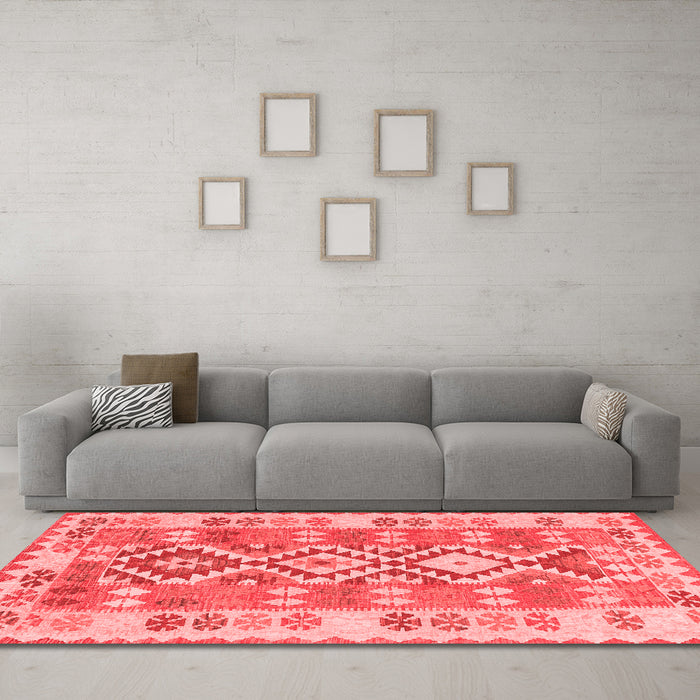 Country Red Washable Rugs