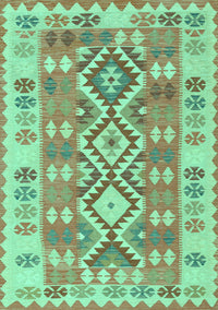 Southwestern Turquoise Country Rug, tr1175turq