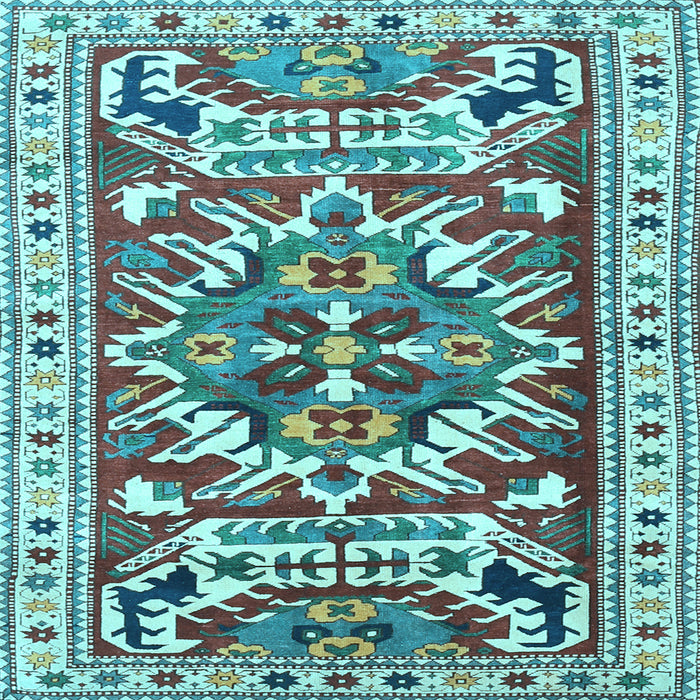 Square Persian Light Blue Traditional Rug, tr1176lblu