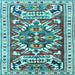 Square Persian Light Blue Traditional Rug, tr1176lblu