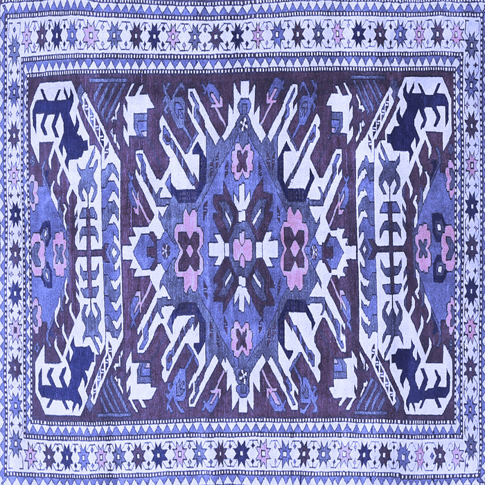 Square Persian Blue Traditional Rug, tr1176blu