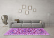 Machine Washable Persian Purple Traditional Area Rugs in a Living Room, wshtr1176pur