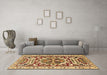 Machine Washable Persian Brown Traditional Rug in a Living Room,, wshtr1176brn